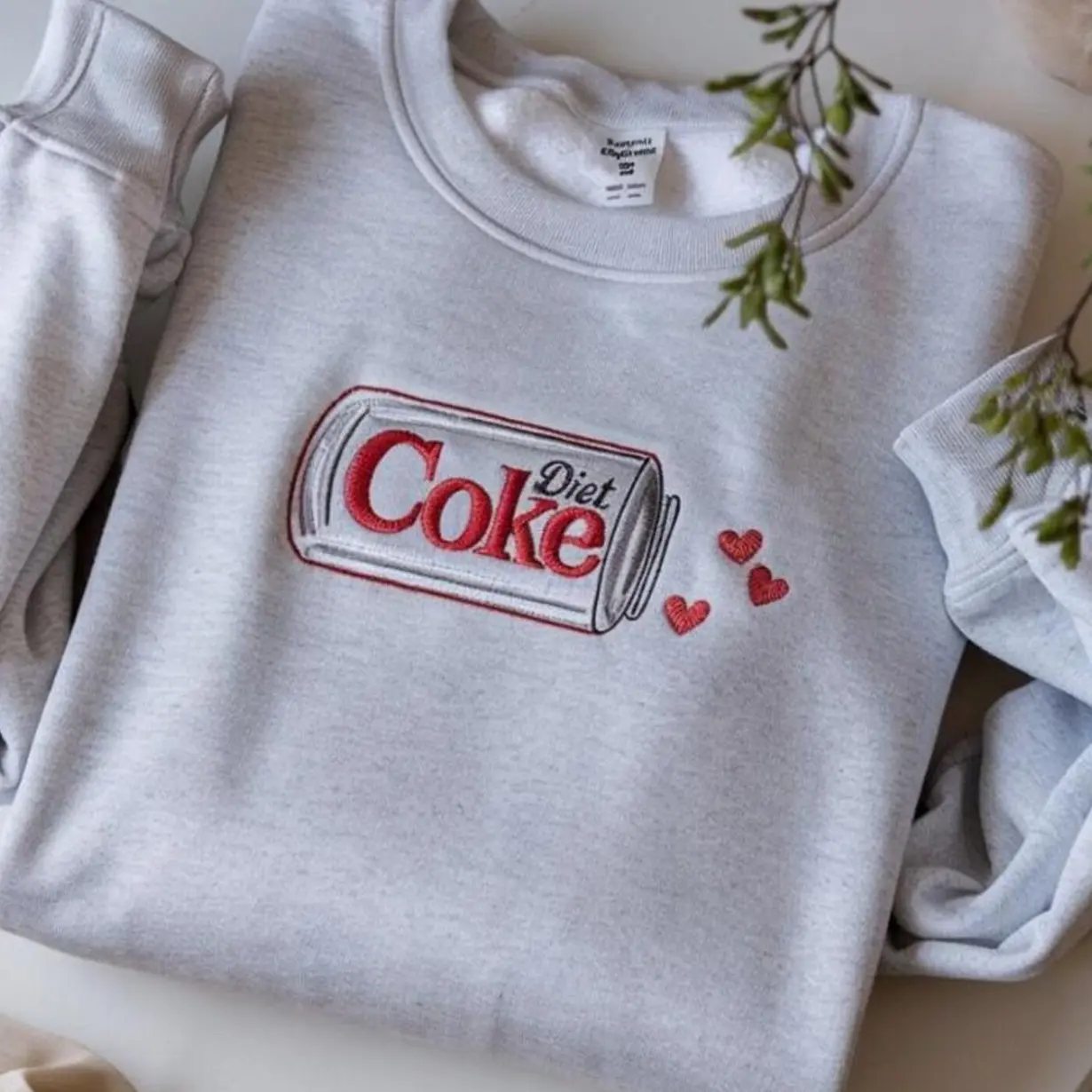 Embroidered I Need A Diet COKE Sweatshirt, Diet Coke Sweatshirt, Pop Caffeine Drink Shirt, Soda Sweatshirt, Gift For Men