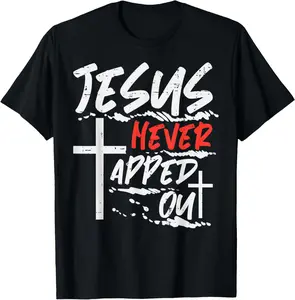 100%cotton Wrestling Jesus Never Tapped Out Christian Wrestle Men Women T-Shirt