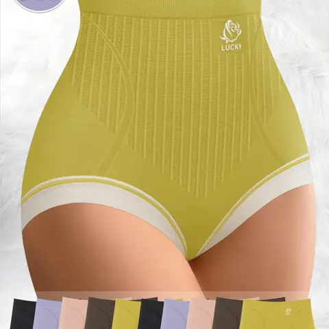 10-Pack MEIYATING High-Waist Slimming Women's Underwear, Soft Stretch Panties, Comfortable Panties, Contrast Binding Design, All-Season Casual Style, High Waist Panty, High Waisted Panties