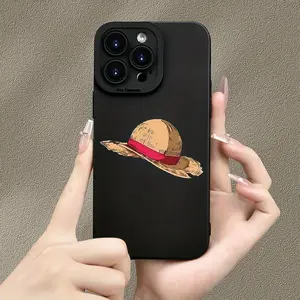 Cartoon Straw Hat Pattern Phone Case, Cute Anti-drop Phone Protective Cover, Protective Casing, Phone Accessory Compatible with iPhone 11 12 13 14 15 16 Pro Max