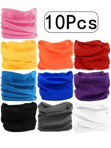 10Pcs-Sun Protection Neck Gaiter for Summer, Lightweight Dust Mask for Cycling, Sporty Style Neck Cover with Multiple Color Options