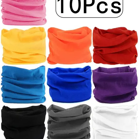 10Pcs-Sun Protection Neck Gaiter for Summer, Neck Gaiter Masks, Lightweight Dust Mask for Cycling, Sporty Style Neck Cover with Multiple Color Options