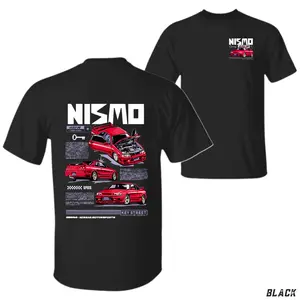 NISMO 400R T-Shirt, Nissan Motorsports Black Tee, Red NISMO Car Graphic Shirt, JDM Car Enthusiast Racing Teef