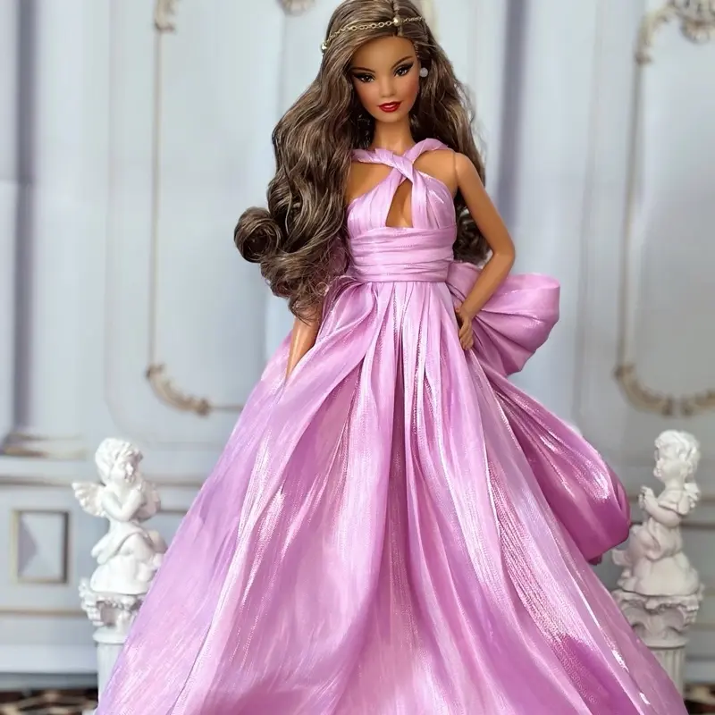 Purple dress for fashion dolls 1:6 scale doll dress
