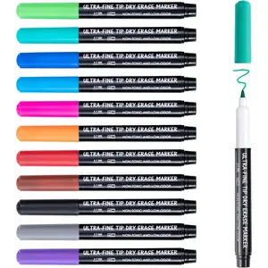 Dry Erase Markers Ultra Fine Tip, 0.7mm, Low Odor, Extra Fine Point Dry Erase Markers for Planning Whiteboard, Calendar Boards, 12 Count Assorted Colors Whiteboard Markers for