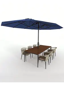 【Christmas Gift】blue- 13FT Outdoor Umbrellas For Patio, Double-Sided Rectangular Patio Umbrella With Fade Resistant Canopy For Deck Pool Garden Backyard