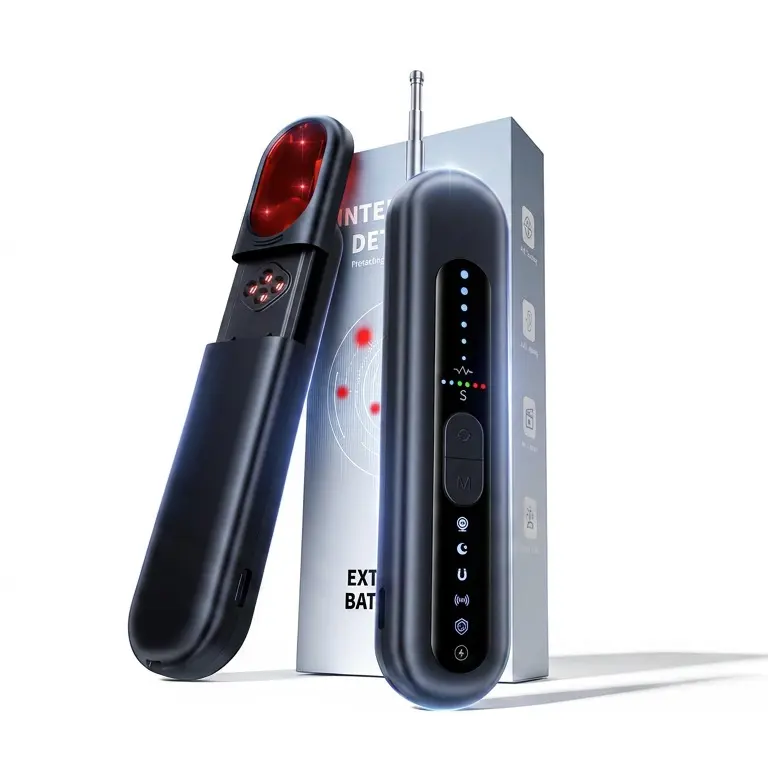 9-in-1 Hidden Camera Detectors,RF Detector,GPS Detector,Anti Spy Detector | Built-in Multi-Sensor AI Chip, Anti Spy Detector, Bug Detector, Hero Privacy Pen for Hotel Bathroom Car Travel Office,Black Safety Wireless Adjustable Audio Charging Lens Magnetic