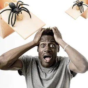 Epic Wooden Spider Gag Box(Rubber Spider Trick Box) - Jump Scare Prank for Parties, Family, Office & Dorms!