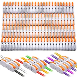 Set of 100/50 Pcs 1 to 1 Electrical Lever Connectors 28-12AWG for Quick Wiring,Reusable Splicing Connectors,1 Conductor Soft And Hard Wire Universal Compact Splicing Wire Connectors,Tools & Hardware