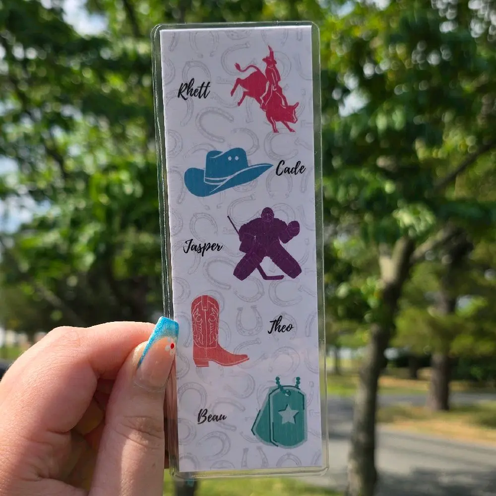 Boys of Chestnut Springs themed Laminated Bookmark with Wishing Well Ranch on Back