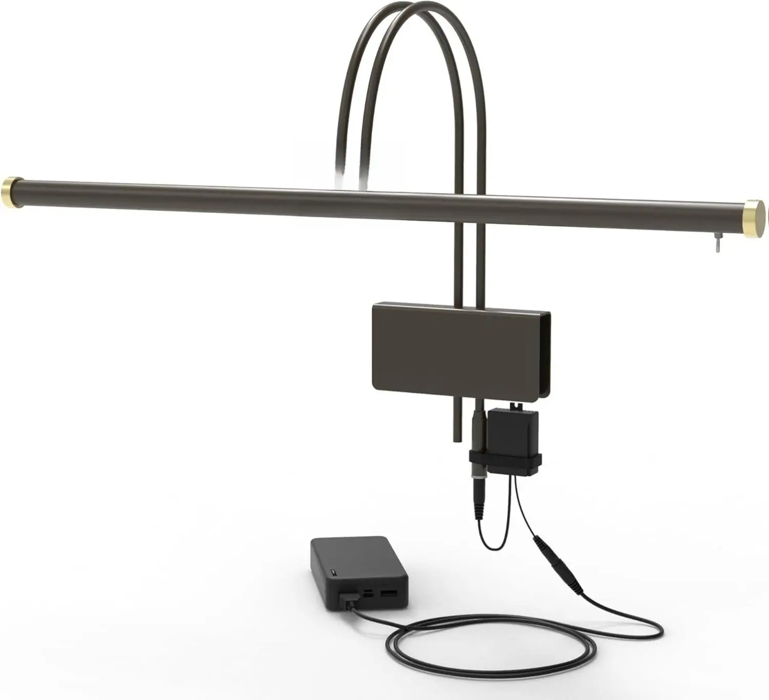 Cocoweb 22" Rechargeable Battery Powered Grand Piano Lamp in Mahogany Bronze LED Adjustable Dual Rotating Shades Quality Lighting