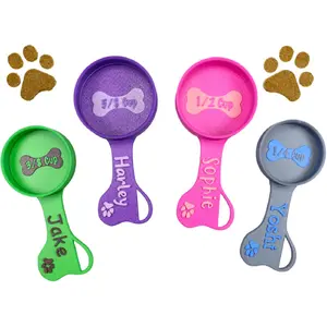 Personalized Dog Food Scoop Custom Scooper Pet Kibble Scoop Food Dispenser Dog Measuring Cup Custom Pet Accessories Gift Idea for Dog Lover (2oz - 1/4cup)