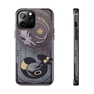 Elegant Espeon & Umbreon iPhone Case Compatible with iPhone 17 16 15Pro, 14, 13, 12, 11, 8, XR Mini, Pro Max, Plus Accessories Protection unisex funny.