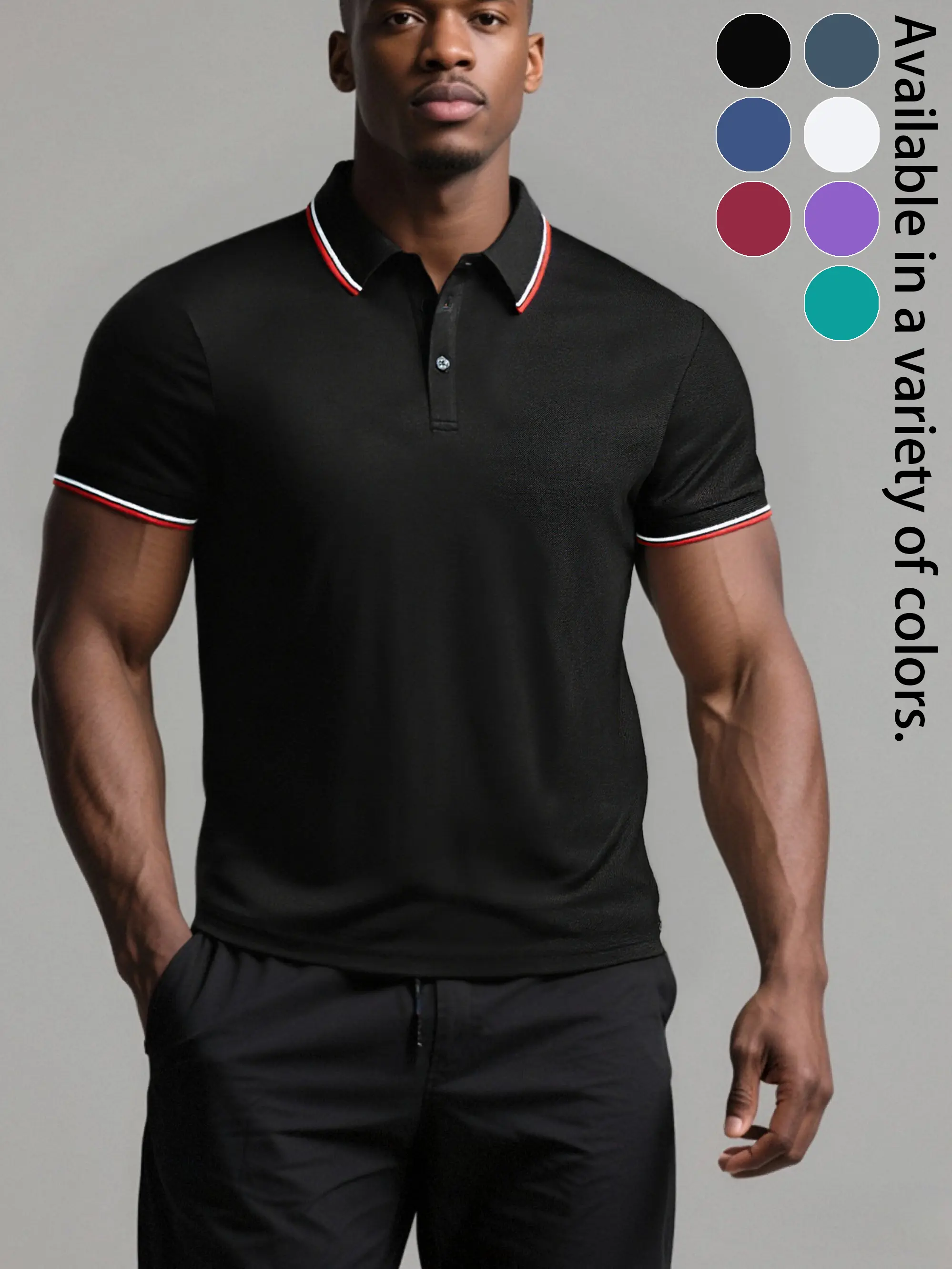 Men's Casual Polo Shirt Short Sleeve Collared Top for Everyday Wear, Lightweight Breathable Skin-Friendly Summer Tee, Classic Button Placket Regular Fit Golf Tennis Work Office Travel Weekend Outfit, Easy Match Smart Casual Apparel for Men Daily Style Top