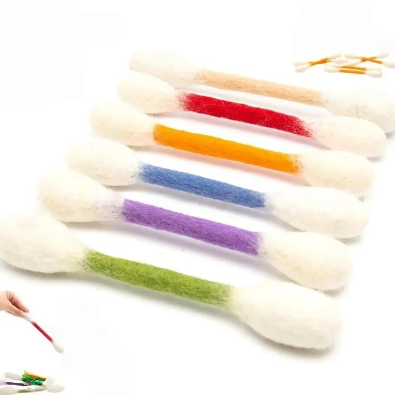 6-Piece Giant Cotton Swab Cat Toy Set, Portable Interactive Toys for Cats