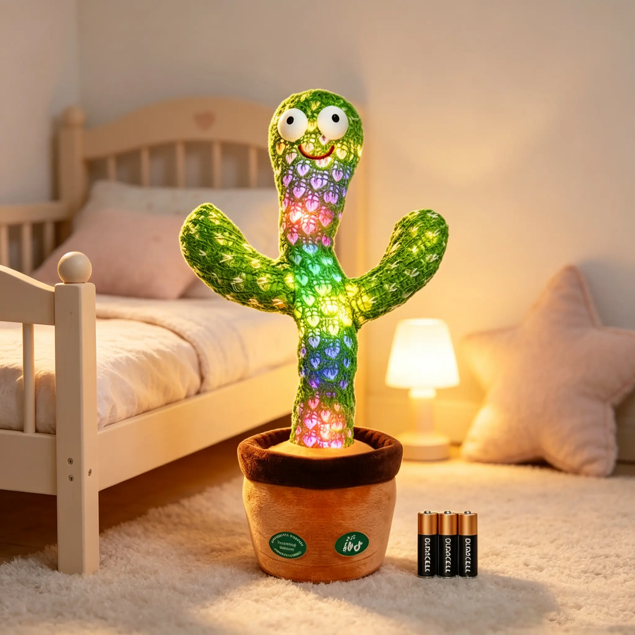 Dancing Talking Cactus Soft Doll Toy, Sensory Baby Accessory with 120 Songs, Sound Recording, Adjustable Volume, Gifts for Toddlers, Play Sound Machine