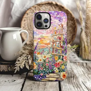 Floral Mosaic Garden Phone Case: Spring Flower Lovers Gift. Case for IP 11 12 13 14 15 16 17 Pro, Plus, Promax, S21,22,23,24,25 Ultra, Tough Case, Magsafe Case