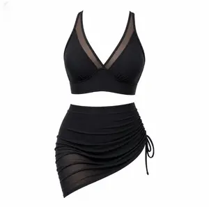 The Most Versatile Beach Outfit! This 3-Piece Swim Set Is Cute, Confident & Ready For Summer upside down triangle top