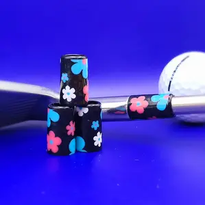 Black Body Flower Pattern Golf Ferrules