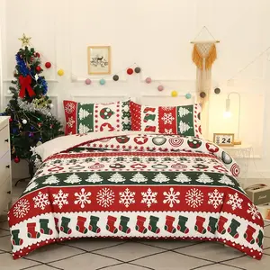 Christmas Snowflakes Duvet Cover Full Size,Xmas Trees Holiday Bedding Comforter Cover with Zipper Closure,Home Decoration for New Year
