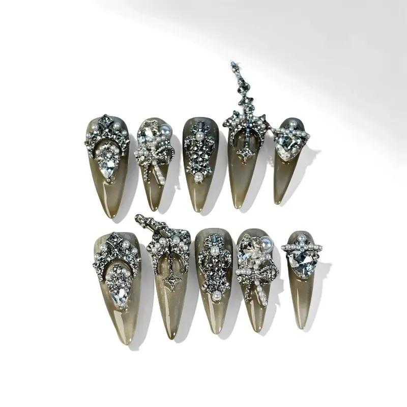 Voileedenails-FJ001 Press On Nails - Long or Short Nails Available in Various Colors and Styles