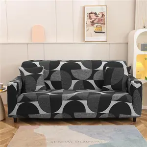 Geometric Pattern Washable Sofa Slipcover with 1 Count Pillowcase, 1 Count Soft Comfortable Breathable, Sofa Protector for Home Living Room Bedroom Hotel Dormitory, Sofa Couch Covers