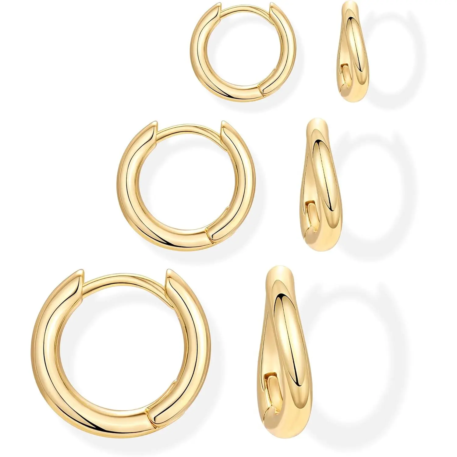 Gold-twisted hoops 8 10 12