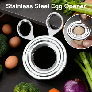 1 Count Stainless Steel Egg Cutter, Manual Egg Shell Opener for Clean and Uniform Egg Cutting