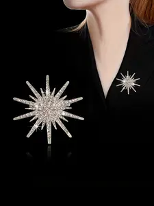 Fashion New Trendy Sparkling Rhinestone Star Brooch, Versatile Clothes Accessory Pin Badge, Stylish Jewelry for All Occasions, Adaptable Accessory