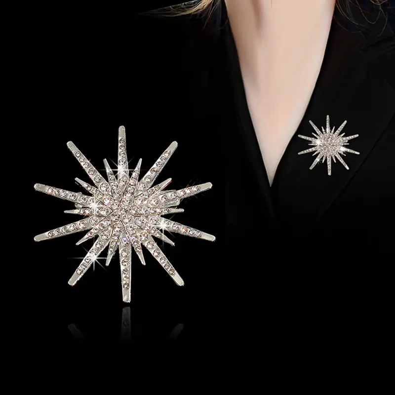 Fashion New Trendy Sparkling Rhinestone Star Brooch, Versatile Clothes Accessory Pin Badge, Stylish Jewelry for All Occasions, Adaptable Accessory, Jewellery, Styling, Lapel Brooch, Brooch with crystals, Alloy Brooch Pin, Elegant Brooch, Lapel Pins