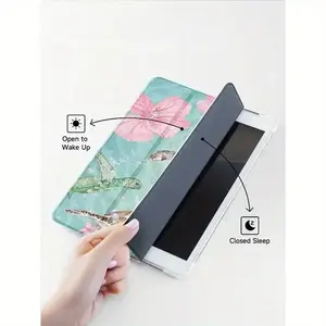 Cute Pink for Lotus Turtle for Case for iPad for 2021, Standable Tablet Cover Compatible with 9th Gen 10.2 Inch & Air 5 (with Pencil Slot), Transparent Shockproof Protective Shell Suitable for Apple 2020 2020, 11-inch M3  Computer Protection