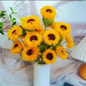 21pcs Chiffon Sunflower Handmade DIY Material Kits For Gifts