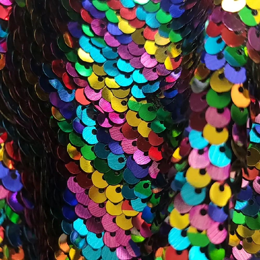 Rainbow Reversible Sequins  on mesh - Colorful Sequin Collection as Described