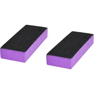 2 Pack Buffer Block, Professional Manicure Tools Kits, 100/180 Grit, Black Nail Pedicure File and Sanding Buffing Grinding Plisher File