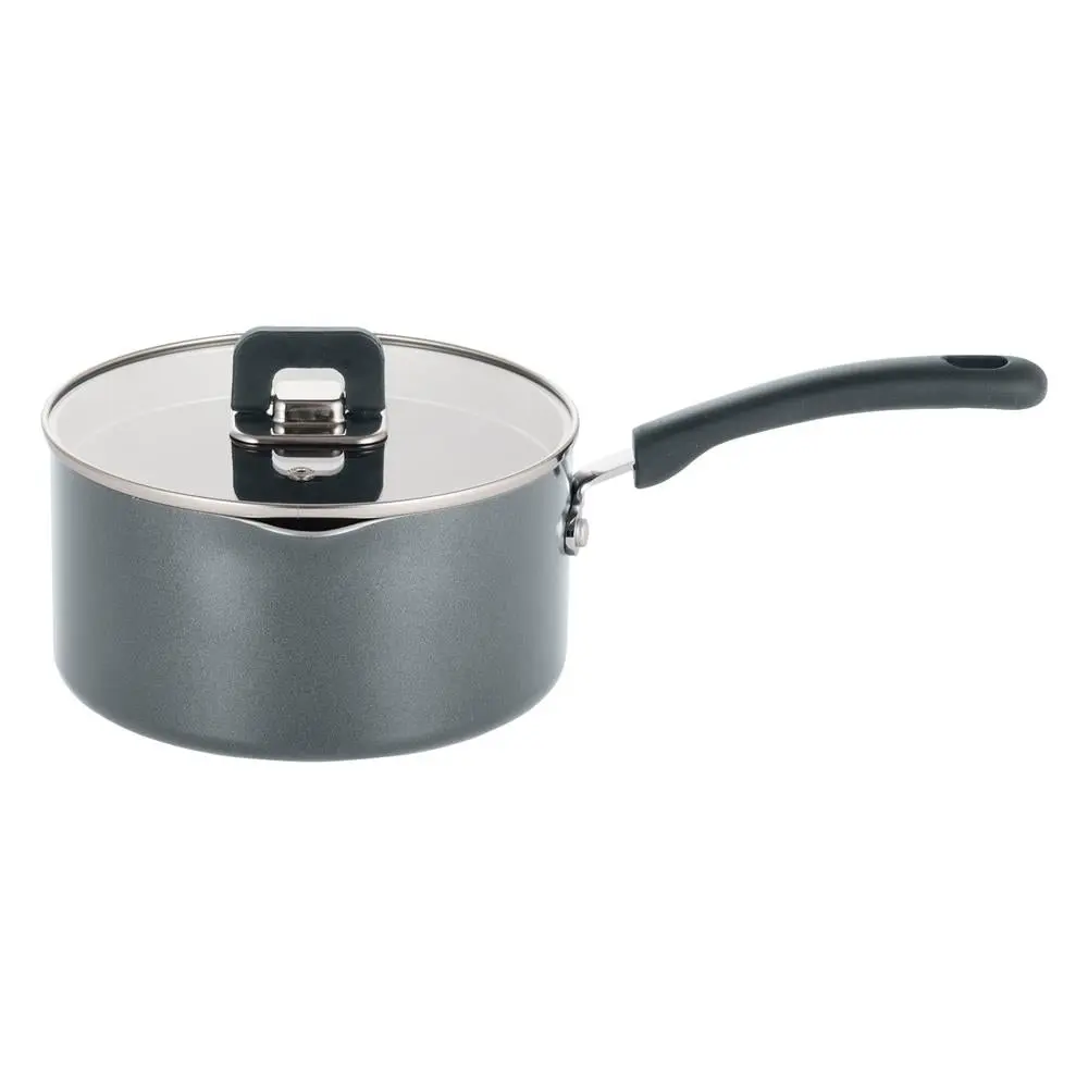 3.1 Quart Saucepan Pot with Lid - Gray | Nonstick Cooking Pot with Comfortable Silicone Handles - Heat Resistant Up to 350°F - Safe for Gas, Electric, Ceramic & Induction Counter Cooktops - Daily Use Kitchen Cookware