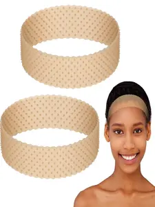2pcs Wig Grip Band, Silicone Wig Grip Headband, Elastic Non-Slip Wigs Bands for Men and Women, Sweat-Proof Shaping (Skin Color)