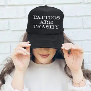 Tattoos Are Trashy, Sassy, Funny, Black Snapback Trucker Hat, Sassy Graphic Otto Hats