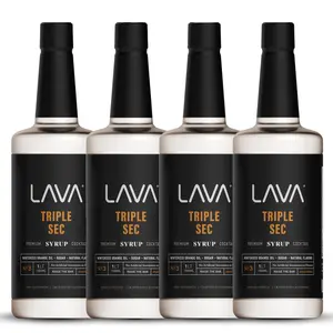 (4-Pack) LAVA Premium Triple Sec Cocktail Syrup, 33.8oz (1-Liter), Made with 100% Sugar, Orange Extract, No Artificial Sweeteners, Flavors, or Colors. (1-Pack)