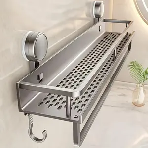 Easy Install Shower Caddy, Strong Adhesive Wall-Mounted Holder, Durable Space-Saving Rack, Rust-Resistant Float Shelf, Bathroom Storage, Bathroom Accessory