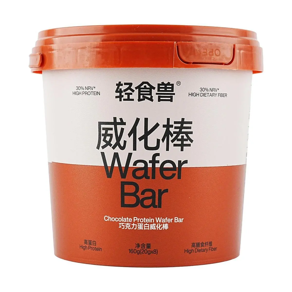 QINGSHISHOU High-Protein Wafers, Chocolate Flavor, 8pcs