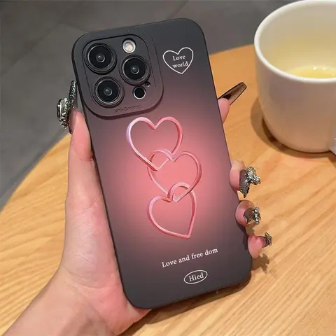 Heart Pattern Phone Case, Smartphone Casing, Cellphone Cover, Anti-fall Phone Protector Cover, Shockproof Phone Protective Case, Stylish Protective Cover Compatible with iPhone 15 14 13 12 11 Series