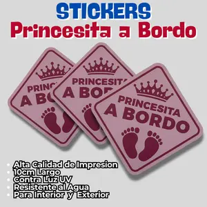 3 Pack Sticker Princesita a Bordo | Bumper Sticker, Cars & Trucks Mexican Designs | Estampas para autos, bebe a bordo