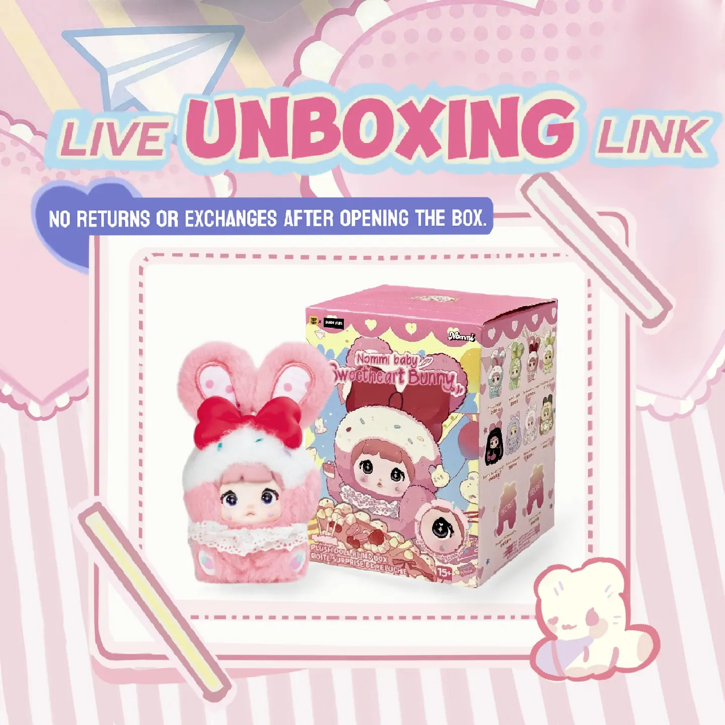 [Live Unboxing Link][TOPTOY]  Nommi Sweetheart Bunny blind box-Perfect Gift Unique HolidayHome & Office Decorations Holiday Gift summervibes summerwins