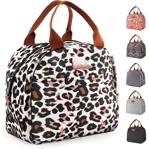 Lunch Bag for Women & Men, Adult Insulated Leakproof Lunch Box Bags with Large Capacity, Cooler Tote Bag for Work/Travel/Office/Outdoor (Panther Brown)