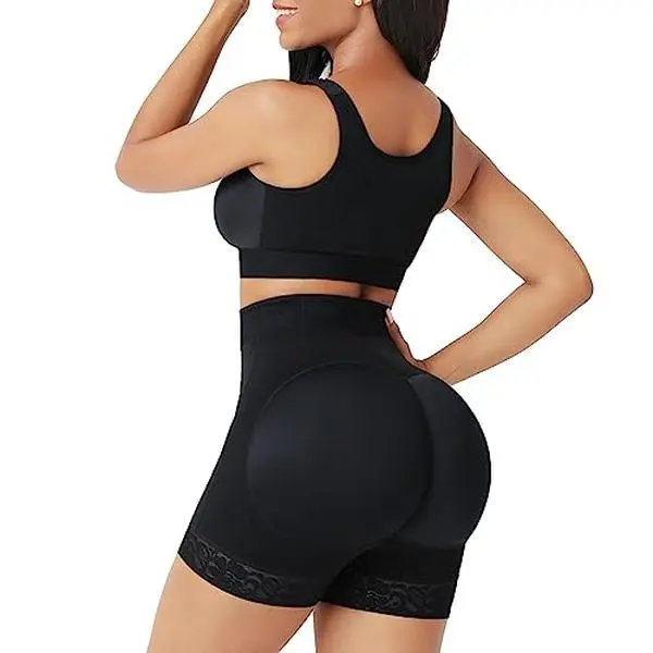 R3D INK High Waist fajas colombianas With Front Zipper Tummy Control Butt Lifter bbl short shapers shapewear (as1, alpha, m, regular, regular) Black Compression Fit