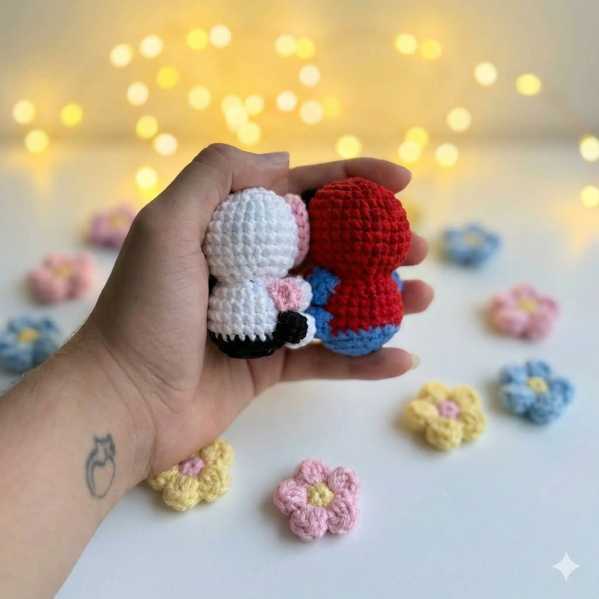 Handmade Cute Crochet Rearview Mirror Hanger - Yarn Plush Ornament, Auto Accessories Interior, Fun Car Accessories, Unique Decor, Mini Gifts for Room Decor