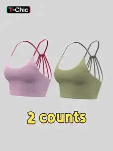 Women's Patchwork Print Stretch Sports Bra, Casual Comfortable Breathable Racerback Crop Sports Top for Yoga Gym Workout, Ladies Sportswear for All Seasons, Strappy Workout Bra, Activewear, Yoga Clothes, Fitness Clothes