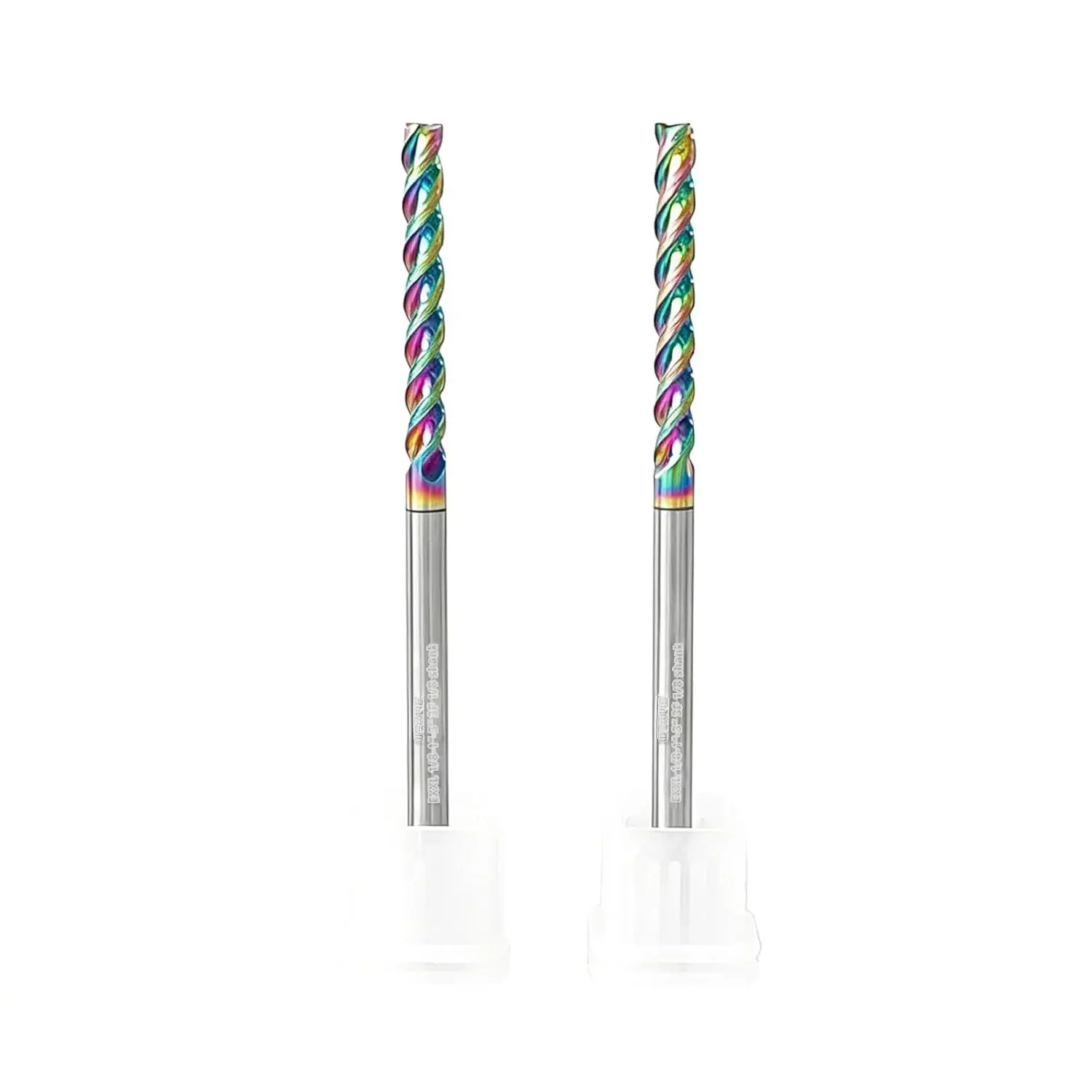 Tools 1/8” Extra Long Carbide Square End Mill for Aluminum, Copper Alloy, Plastic, 3" Overall Length End Mill Bits, 3 Flute HRC 62 Deg DLC Coating, CNC Router Bits 1/8 Shank (1/8-3" 2PCS)