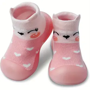1 Pair DONQE Newborn to Youngsters Socks and Shoes - Non-Slip Soft Sole First Walker Footwear, Breathable Polyester, Ideal for Daily Wear & Sports, Breathable Footwear |   Playful Design |   Non slip Sole