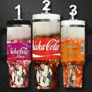 Fallout Fan Must-Have! Nuka-Cola Collection Tumblers: Cherry, Classic, Victory. Keep drinks cool & show your wasteland pride!
